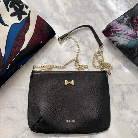 Ted Baker Black Crossbody Bag with Gold Accents - Picture 3 of 7